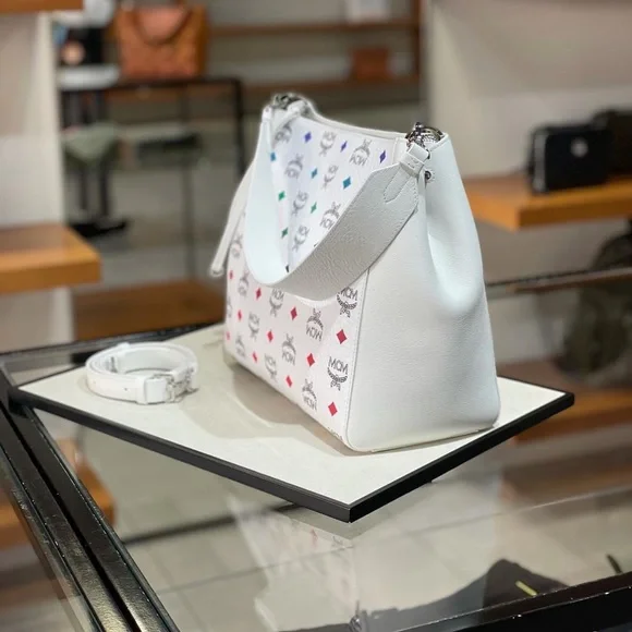 MCM white color medium size hobo$850+ tax - Picture 2 of 9